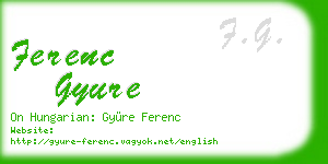 ferenc gyure business card